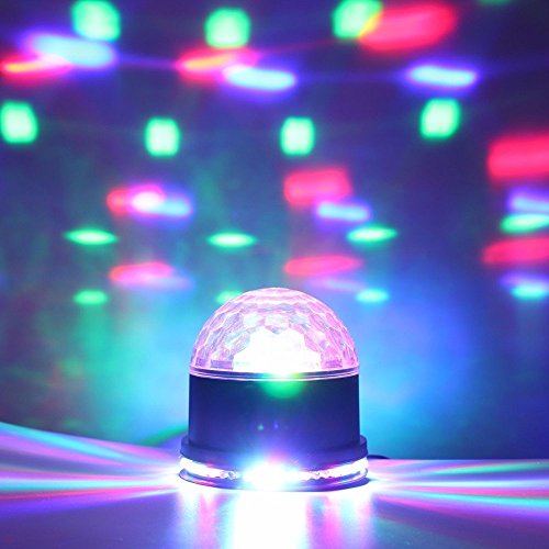 Disco Ball Lights, SOLMORE 12W Sound Actived RGB LED Party Lights Stage DJ Lights Strobe Light Crystal Magic Rotating Light for KTV Party Wedding Home Show Club Pub Decor AC85V-260V