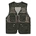 ZQXPP MJ114 Men's Outdoor Multifunction Multi-Pocket Pierced Fishing Vest Photo Journalist's Vest ArmyGreen