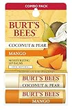 Burt's Bees 100% Natural Moisturizing Lip Balm, Coconut & Pear and Mango with Beeswax & Fruit Extracts - 2 Tubes