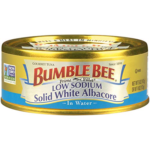 BUMBLE BEE Prime Fillet Solid White Albacore Tuna in Water, Low Sodium, Canned Tuna Fish, High