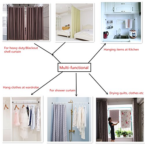 Allzone Heavy Duty Tension Shower Curtain Rod 29 43 Inches