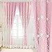 SerachI Pink Girls Blackout Curtains Double Layer Curtain, Kids Darkening Curtains Flower Embroidered Voile Mix Match Blackout Window Treatment Grommet Drapes for Girls Bedroom 1 Panel 52 x 84