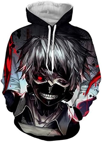 DreamAndReality Unisex Hoodies Tokyo Ghouls Ken Kaneki 3D Print Pullover Sportswear Sweatshirt Tops 173
