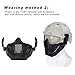 Outry Half Face Mask - One Size Fits Most - Lower Face Protective Mask for Airsoft/Paintball/BB Gun/CS Game/Hunting/Shooting (Black - TPE & Steel)