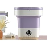 Portable Washing Machine, 11L/2.9Gal Mini Washer, Foldable Compact Design, No Plumbing Needed, 3 Wash Modes for Apartments, Dorms, RV, Camping, Baby Clothes - Space Saving - PURPLE
