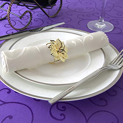 wonlex Hollow Out Flower Napkin Ring for Wedding Reception Banquet Birthday, Dinner Party, Table Decor