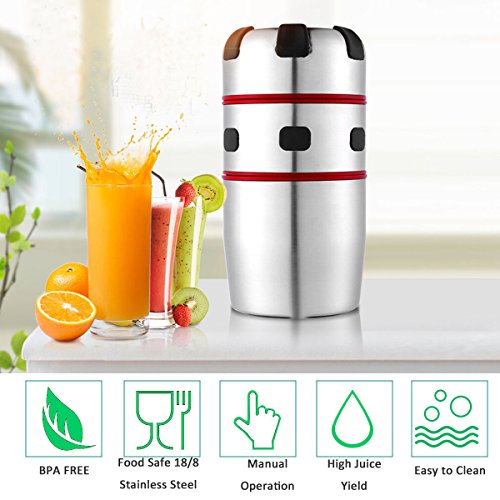 Lukasa Citrus Juicer Manual Orange Juicer Portable Stainless Steel Hand Grapefruit Squeezer Lid Rotation Squeezer for… - Image 2