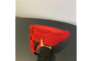 Crossbody Fanny Pack for Women Men Fashion Waist Pack Belt Bag with Adjustable Strap for Hiking Running Travel, Red