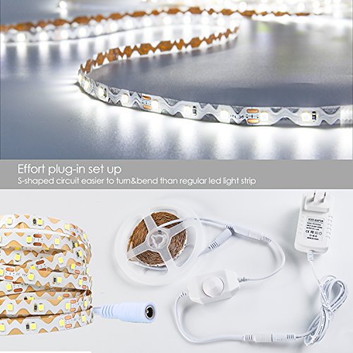 LED Vanity Lights Kit YIHONG 16.4ft LED Strip Lights 300 LED Tape Lights for Mirror Dress Table Cabinet 6000K Daylight White