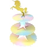 3 Tier Cardboard Cupcake Stand 18" White/Peach