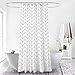 AmazerBath Fabric Shower Curtain, Grey Herringbone Pattern Polyester Fabric Shower Curtains with 2 Heavy Duty Clear Stones, Decorative Curtains for Bathroom, Hotel Quality, 72 X 72 Inches