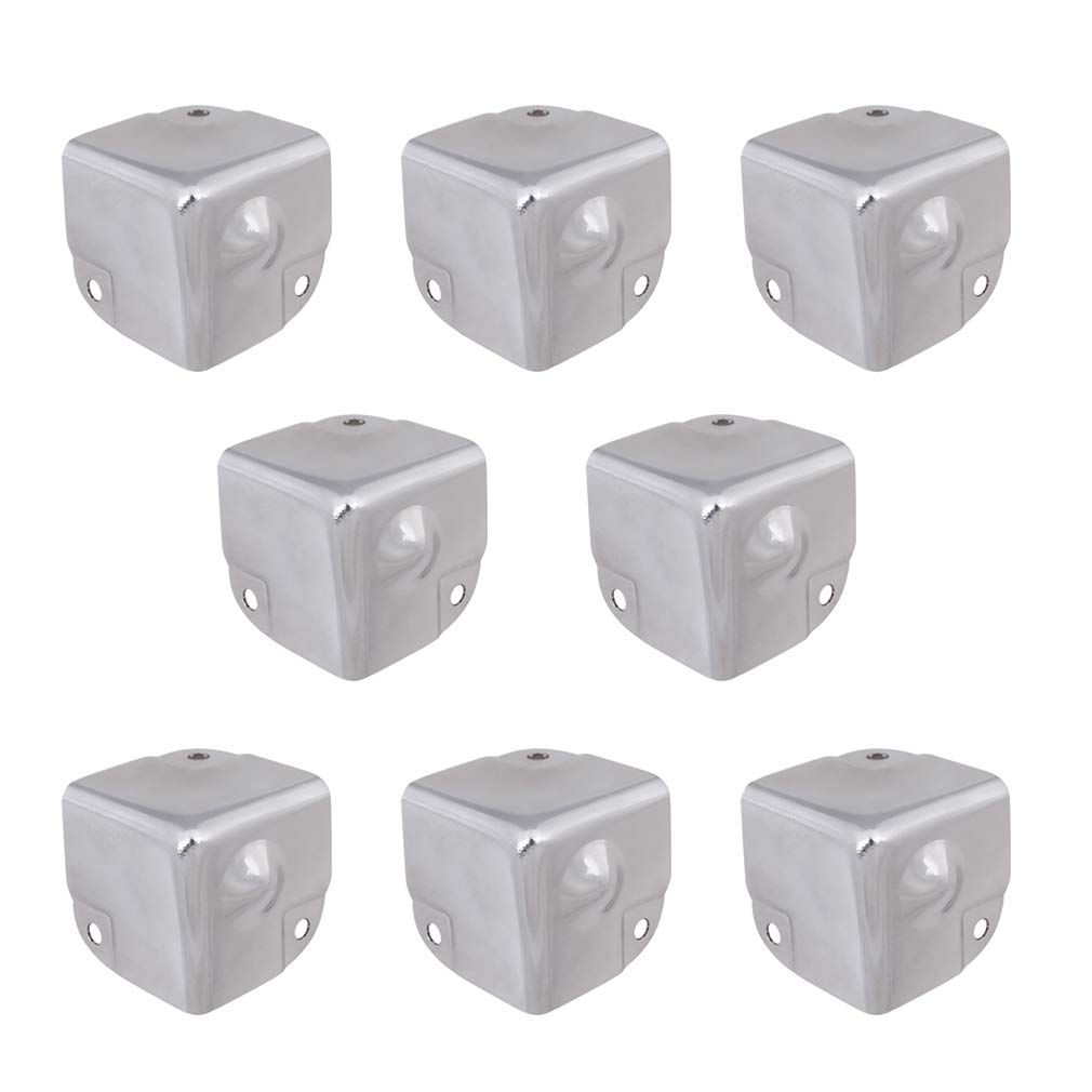 Tiazza 8Pcs Galvanized Tool Box Corner Protectors Aluminum Box Angle Guard Metal Wrap Angle