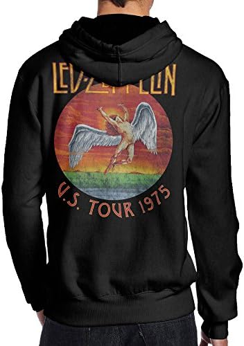 Mens Led Zeppelin Us Tour 1975 Back Printed Crazy Hoodie Sweatshirt Cute Hoodies