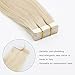 ABH AmazingBeauty Hair Semi-permanent Real Remi Remy Human Tape in Human Hair Extensions 50g 20pcs Skin Weft Tape Attached Invisible Seamless Reusable Platinum Ash Blonde Color 60 14 Inch