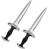 Hapdream 2 Pcs Fake Foam Swords, 14.6" Realistic Dagger Knife Toy Swords for Kids Boys Role-Play Accessory, Martial Arts Weapons Prop for Play Fighting, Medieval Knight Toy, Halloween Cosplay