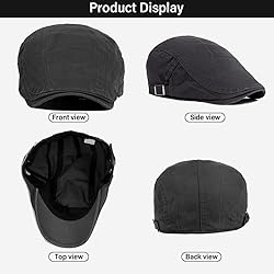 meioro Men's Newsboy Hat Flat Cap Ivy Cotton