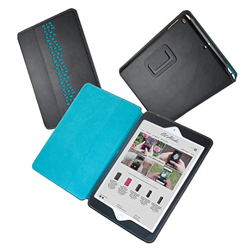image for Ed Hicks The Rise iPad Air 1 & 2 Designer Leather Stand Case in Black 