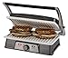 Oster DuraCeramic Infusion Series 2-in-1 Panini Maker and Grill, Charcoal with White Griddles (CKSTPM21WC-IECO)