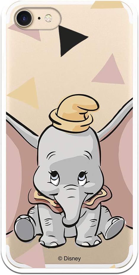Dumbo Dumbo Dumbo Silueta Case for iPhone 7 - iPhone 8 - iPhone 8 - Clear to Protect Your Mobile - Carcasa for Apple Silicone Flexible Con Official Disney License.