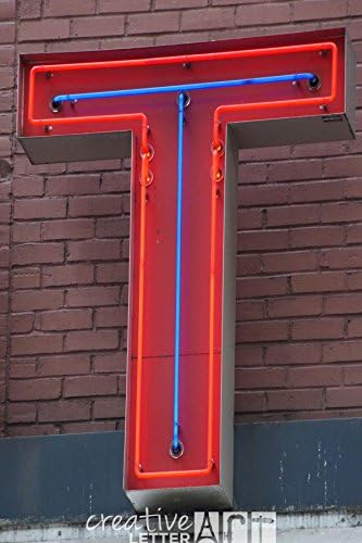 Creative Letter Art Original Neon Letter T 995 Collection - 4 by 6 inch Color Alphabet Photography