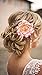 Beautiful Rose Flower Hair Clip Pin up Flower Brooch For Party Travel Festivals (Pink)