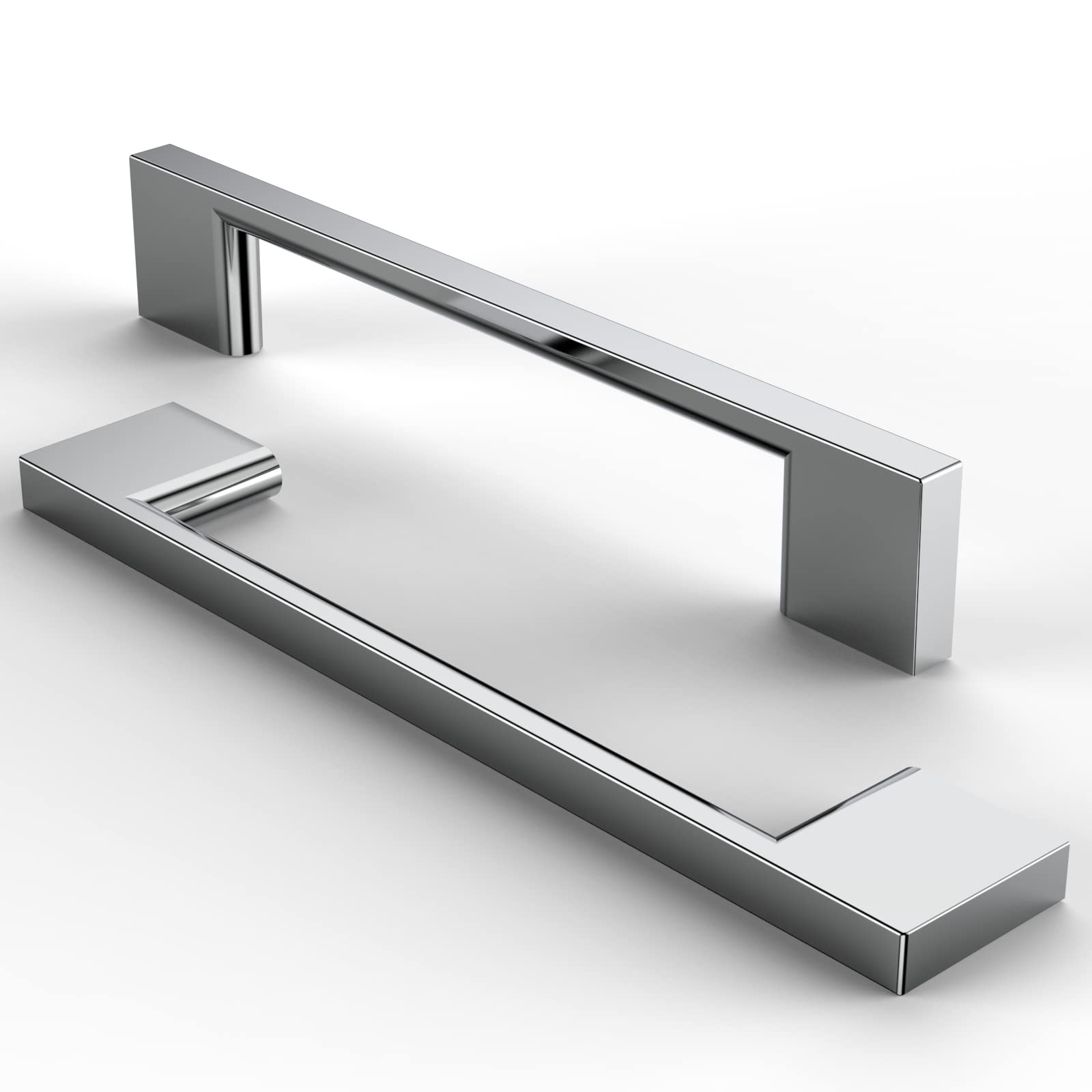 FURNIWARE Pack of 5 Furniture Handles, Cupboard Handles, Kitchen Handles, Chrome-Plated Furniture Drawer Handles, Handles for Kitchen Cabinets, Cupboards, Furniture Handles, Drawer Handles, 128 mm