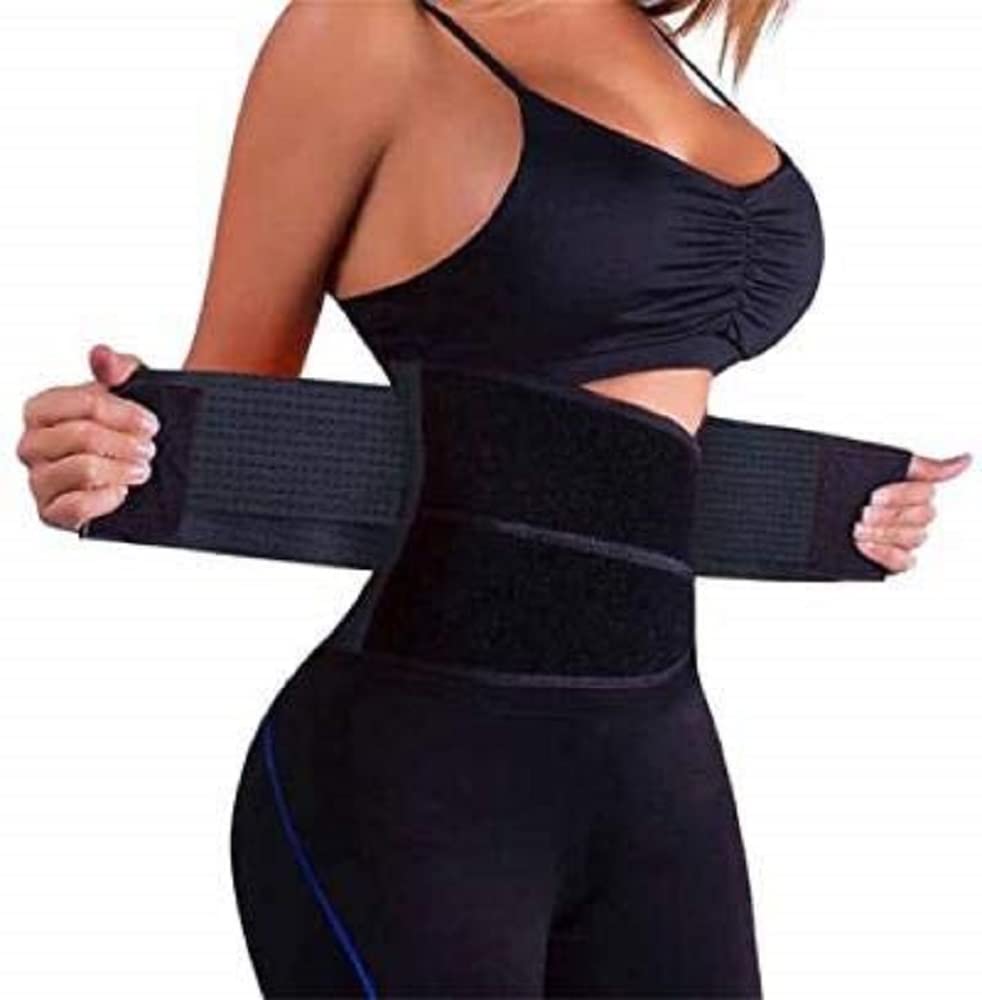 Boolavard Waist Trainer Belt for Women - Waist Cincher Trimmer - Slimming Body Shaper Belt - Sport Girdle Belt (UP Graded) (Black, XXL)