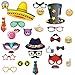 MOT Global Photo Booth Props - 58 Pieces Party Photo Props Kits with Emoji for Wedding Birthdays Reunions