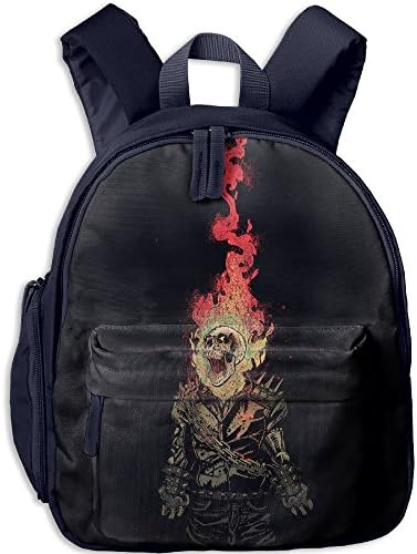 Angry Music Skull Coustom Students Schoolbag Lightweight Bookbag School Bags Backpack For Teen Girls Boys Navy