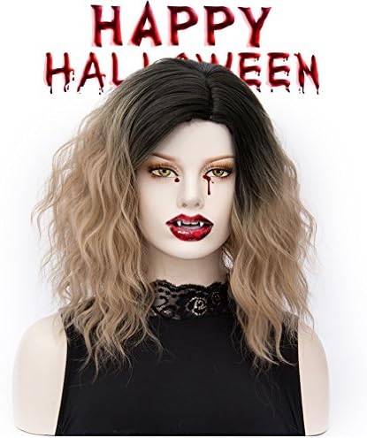 Bob wig Ombre Short Curly Synthetic Hair Wigs Full Wig for Women Daily Use Cosplay