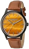 Akribos XXIV Men's Black Case with Tiger Eye Dial on a Cognac Brown Genuine Leather Strap Watch AK937TN