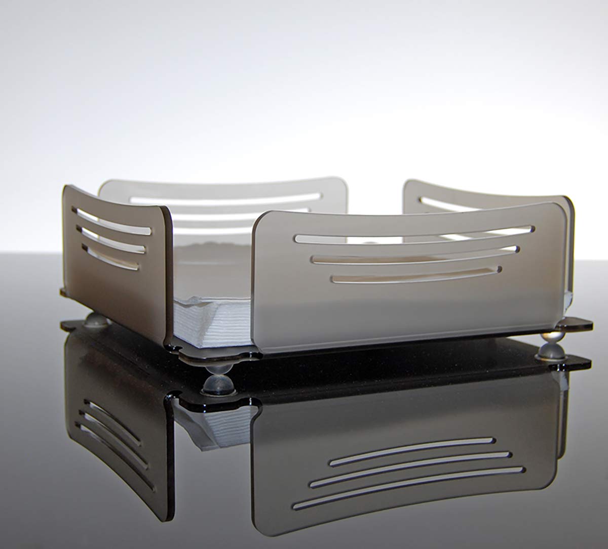 Portatovaglioli In Metallo Nero 18x18x5 Cm - Per Cucina O Bar, Design Quadrato Con Ferma Tovagliolo | CHL-831003 - Foto 6