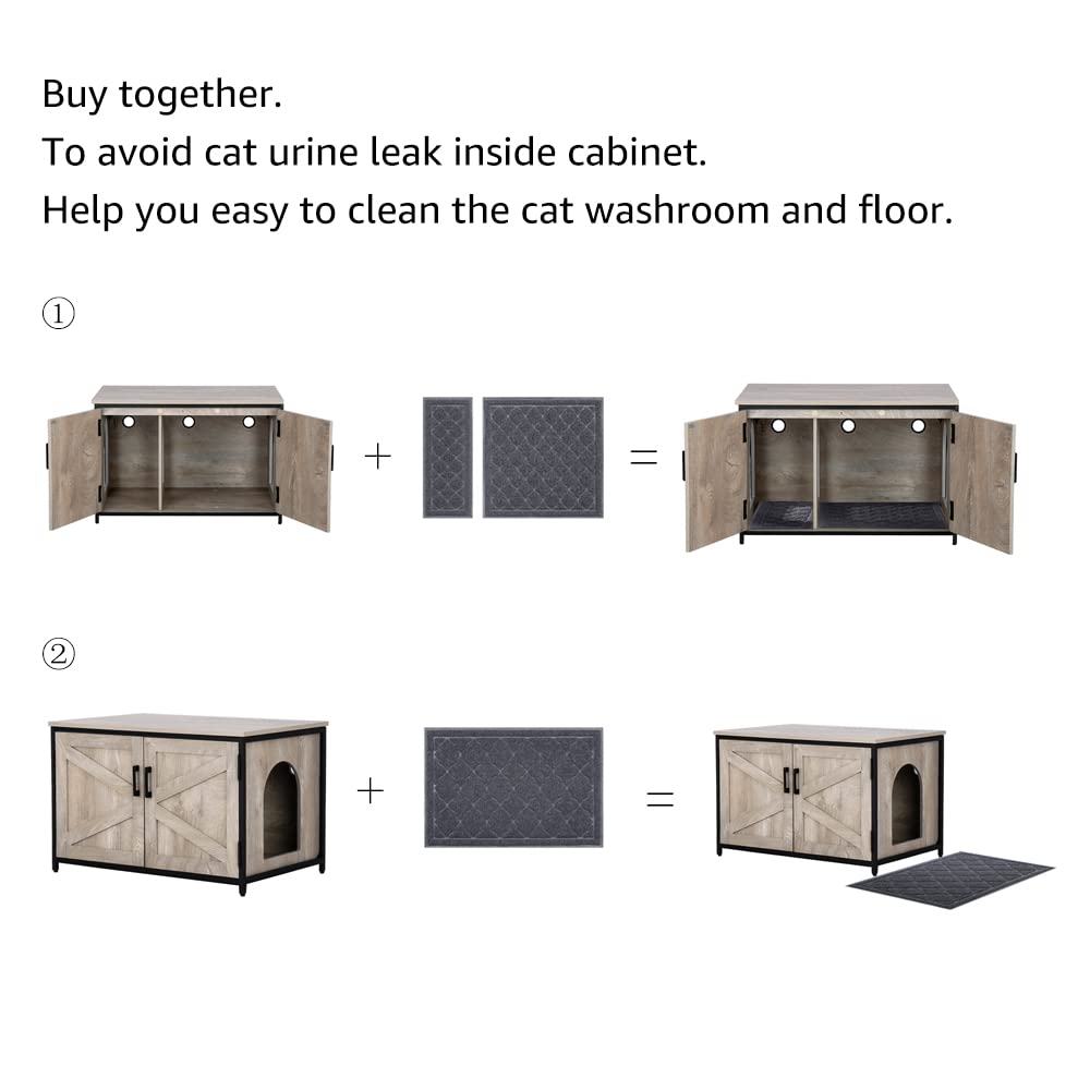 unipaws Cat Litter Box Enclosure with Top Opening, Suitable for Large Cat, High Jumbo Litter Box