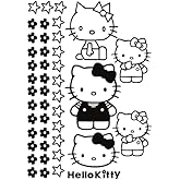 Hello Kitty Vinyl Art Decal Decor Set - from 7" to 9" Each - Cute Trendy Inspiring Lovely Design for Girls Boys Bedroom Playroom Nursery Kinder Daycare Living Room Sticker