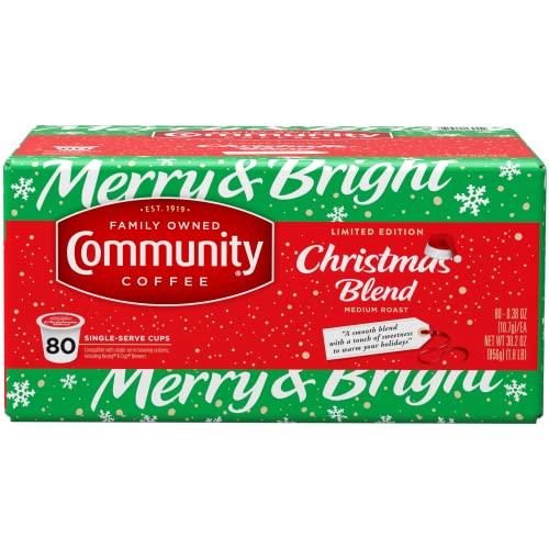 Community Coffee Christmas Blend, Medium Roast 80 Count Coffee Pods