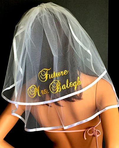 Bachelorette Veil - Personalized in Sparkling GLITTER lettering which comes in an array of colors. Bridal Shower, Hen Party, FREE Custom Lettering