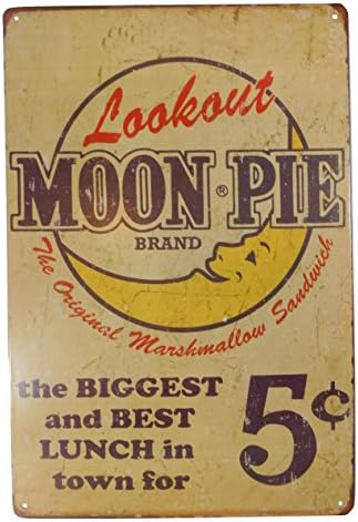 Strosportsandtech Moon Pie Tin Sign Bar Pub Garage Diner Cafe Home Wall Decor Home Decor Art Poster Retro Vintage