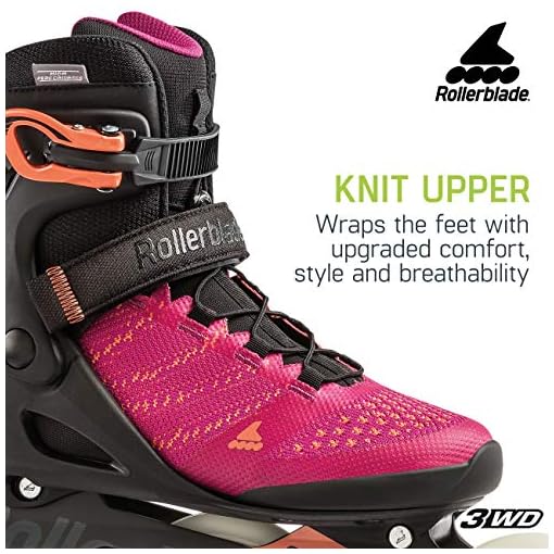 Rollerblade Macroblade 110 3WD Womens Adult Fitness Inline Skate, Raspberry and Mango, Performance Inline Skates - Image 4