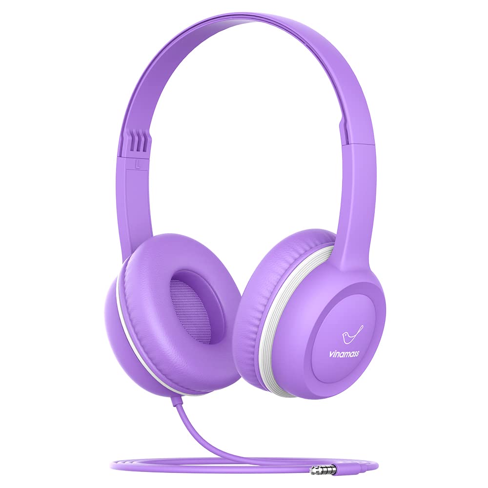 Photo 1 of vinamass Kids Headphones, Wired Headphones for Kid with Safe Volume Limiter, Kid Headphone with Cord 3.5mm Jack, On-Ear Girls Boys Toddler Headphone for School