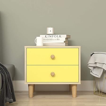 Ktol Nordic Simple Nightstand With 4 Table Legs 17 7 2 Tier Bedside Table With Drawer Cabinet Sofa Side End Table Mdf Easy Assembly Stable Bedside Furniture Bedroom Accessories Yellow 19x17 7 Amazon Co Uk Kitchen Home