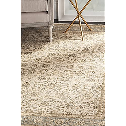 SAFAVIEH Vintage Collection Area Rug - 6'7" Square, Ivory & Light Blue, Orienta…