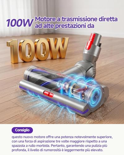 Yivy High Torque Brush for Dyson V11 Vacuum Cleaner, Motorized Brush Compatible with V11 V15 V10 V8 V7, Ideal for Carpets and Hard Floors, Adjustable Airflow