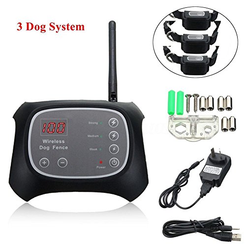 WXLAA Wireless Electric Pet Fence Containment 3 Dog System Waterproof Transmitter Collar - Thumbnail 2