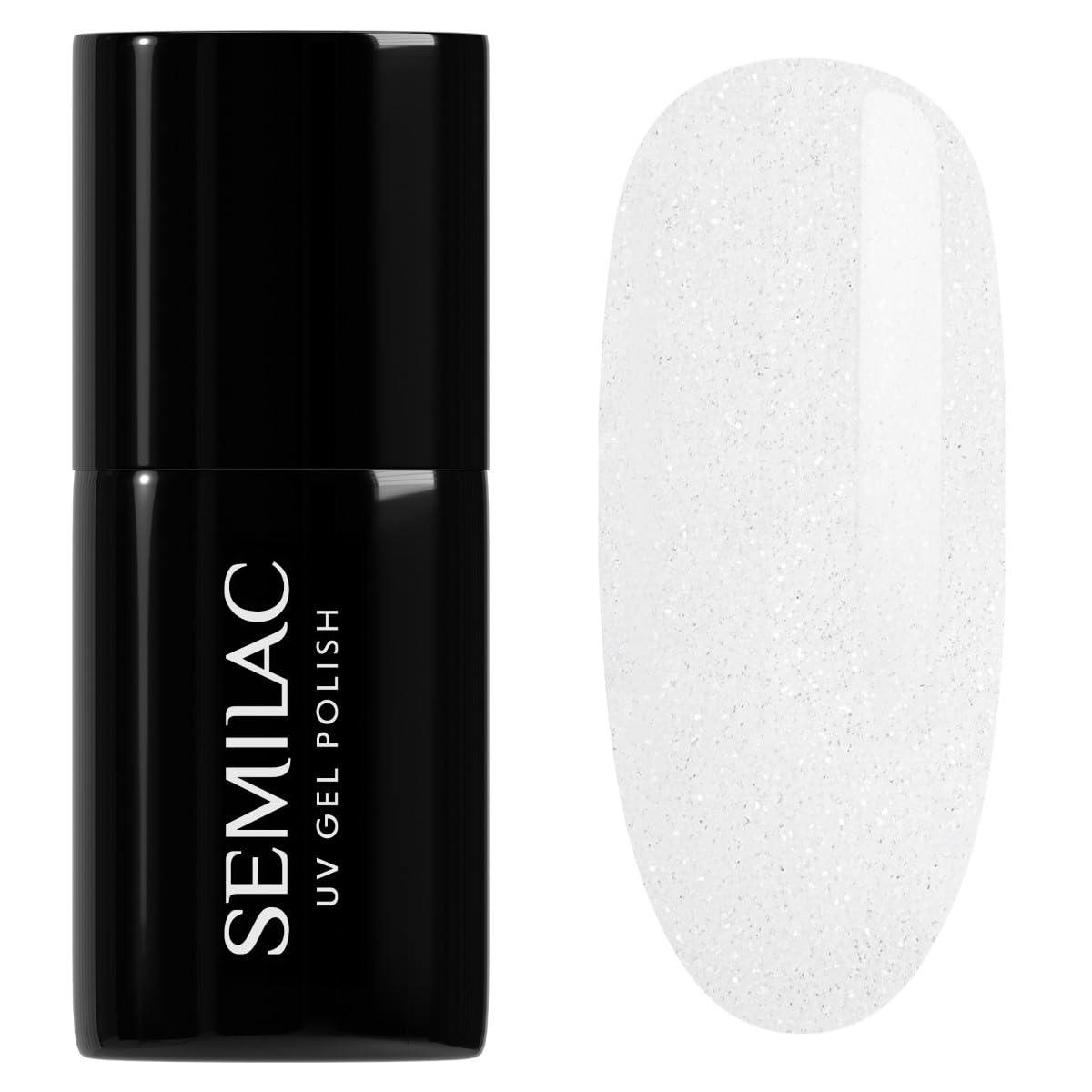 SEMILAC Gel Nail Polish 091 Glitter Milk - Full Coverage Gel Polish - Soak Off Easy To Use LED/UV Nail Lamp - Long Lasting Manicure and Pedicure up to 3 weeks
