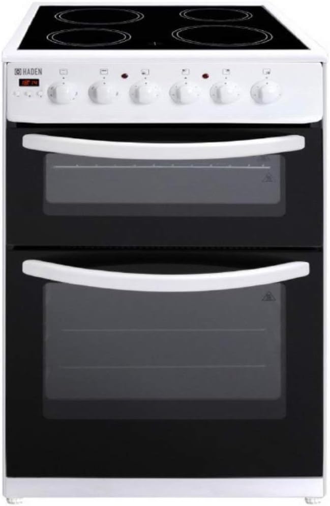 Haden 60cm Electric Cooker with Double Oven, Grill & Ceramic Hob White