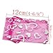 Housweety 100PCs Fuchsia Love Heart Pattern Organza Wedding Gift Bags Pouches 12x9cm