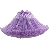 Colyanda Womens 3-Layered Pleated Tulle Petticoat Tutu Puffy Party Cosplay Skirt