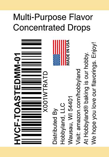 Hobbyland Candy Flavors (Toasted Marshmallow Flavoring, 1 Fl Oz), Toasted Marshmallow Concentrated Flavor Drops