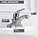 Delta Faucet Foundations Centerset Bathroom Faucet, Chrome 1-Handle Bathroom Faucet, Delta Bathroom Sink Faucet, Metal Push-Pop Drain Assembly, Chrome B510LF