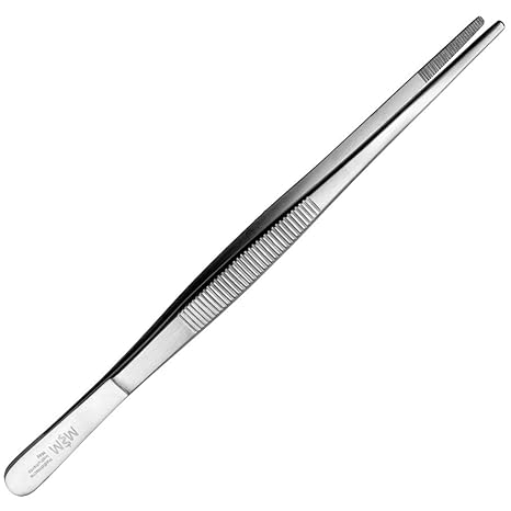 May - Kochpinzette 25 cm lang - Küchenpinzette - Grillpinzette - Grillzange - Pinzette aus Edelstahl